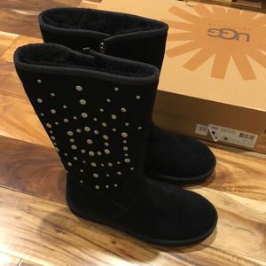 Black suede studded uggs